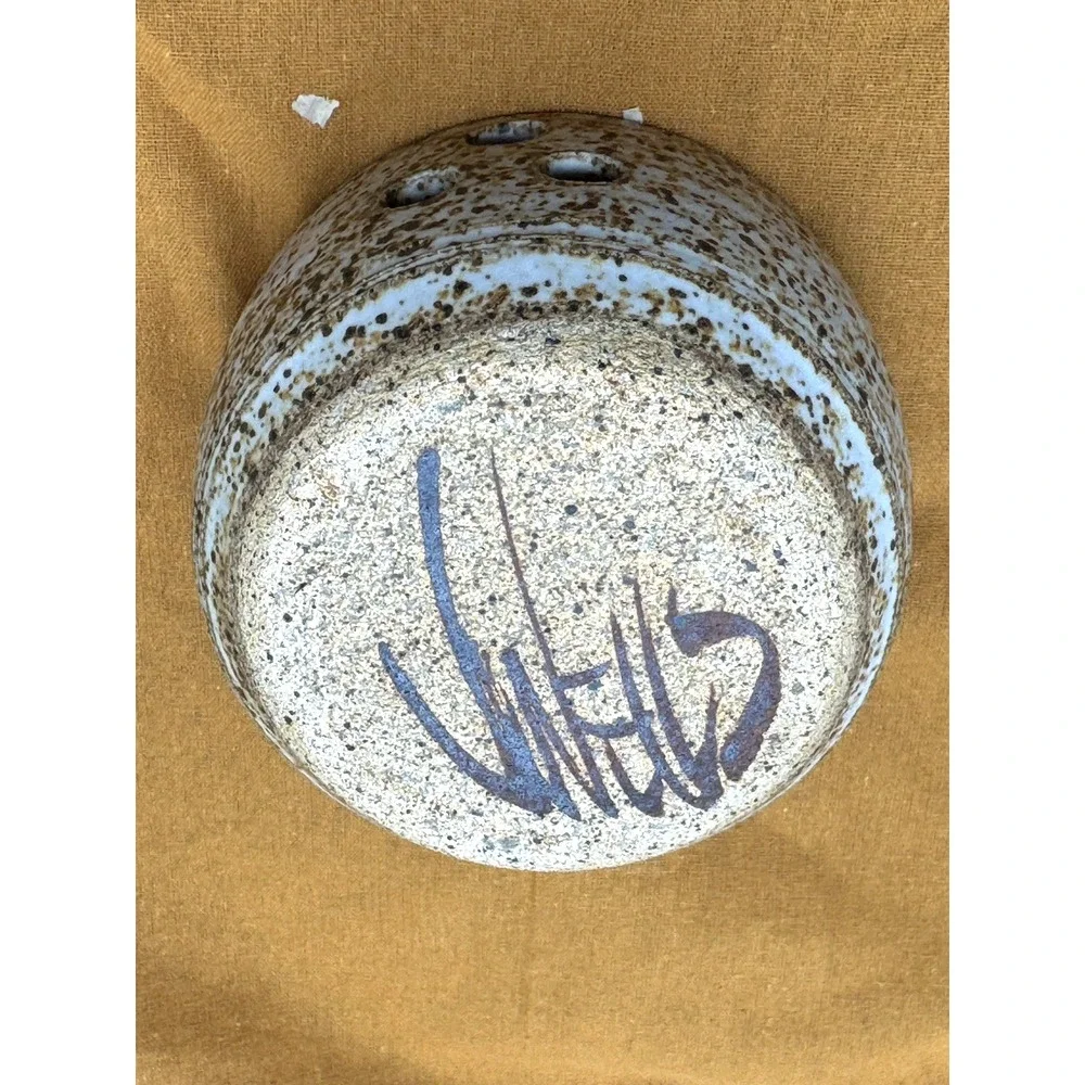 VTG 1970's J. Wells Studio‎ Art Pottery French Style Stoneware Garlic Keeper Jar